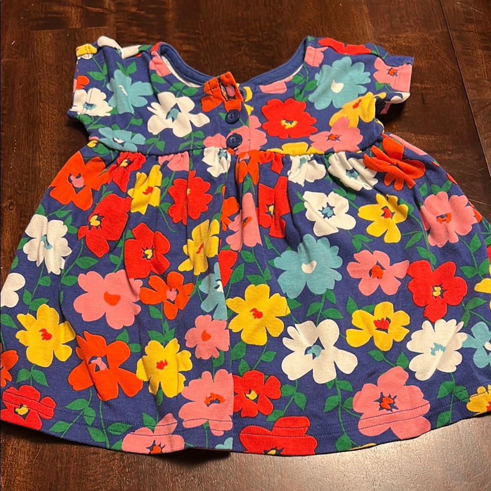 Hanna Anderson Floral Baby Dress with Colorful Flowers